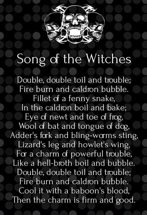 tudor the eye of the frog|Song of the Witches: “Double, double toil and trouble”.